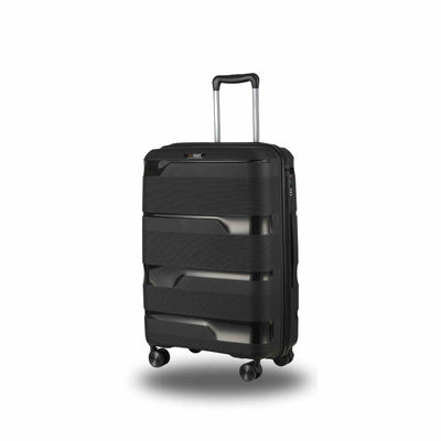 Compact 20-Inch Black Hardcase Roller Luggage with 360-Degree Mobility - Korvel