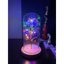 Rosa Galáctica de Cristal LED de 20 en Domo de Vidrio - Regalo Elegante para Ella