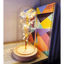 Rosa Galáctica de Cristal LED de 20 en Domo de Vidrio - Regalo Elegante para Ella