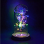 Rosa Galáctica de Cristal LED de 20 en Domo de Vidrio - Regalo Elegante para Ella