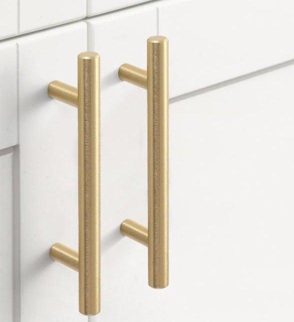Ensemble de 20 poignées de cabinet en acier inoxydable brossé doré