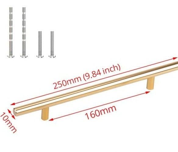 Ensemble de 20 poignées de cabinet en acier inoxydable brossé doré
