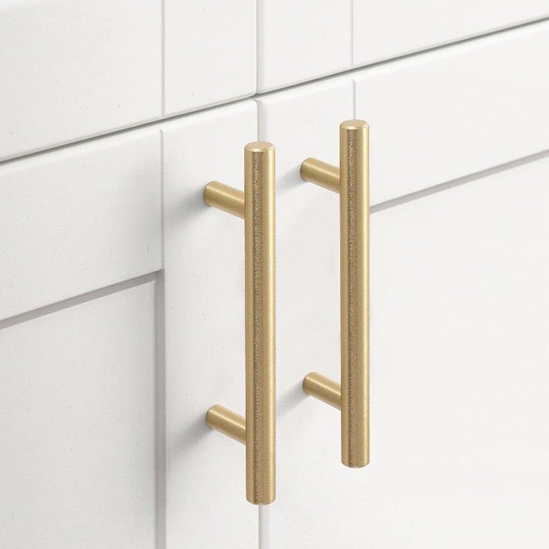 Ensemble de 20 poignées de cabinet en acier inoxydable brossé doré