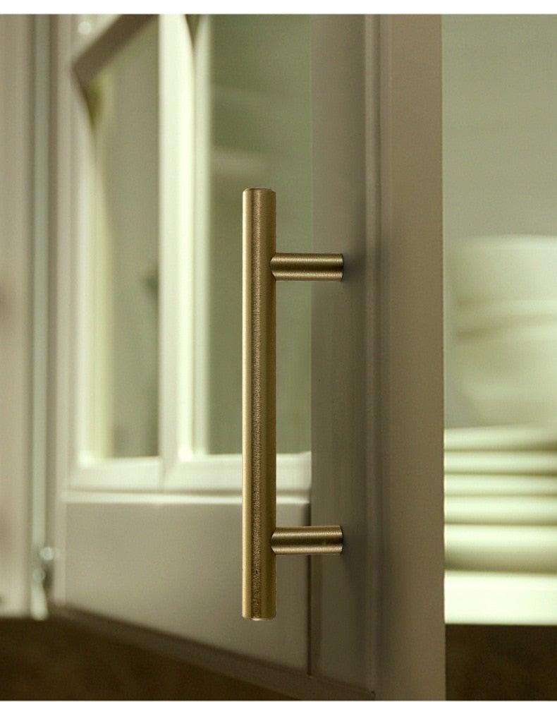 Ensemble de 20 poignées de cabinet en acier inoxydable brossé doré