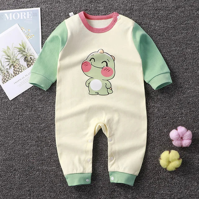 2024 Spring Autumn 0-2 Years Old Baby Romper Baby Jumpsuit Boys Girls Long-sleeved Trousers Newborn Romper Climbing Clothes - Korvel