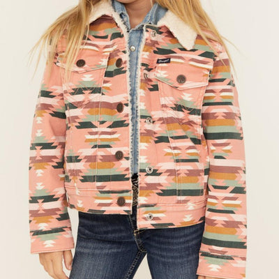 Wrangler Girls' Southwest Pink Sherpa Jacket - Korvel