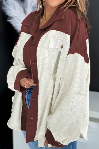 Chaqueta Única con Cuello en Contraste y Bolsillos para Mujeres Modernas