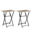 2-piece folding TV tray table without assembly, portable sofa side table, brown and black - Korvel