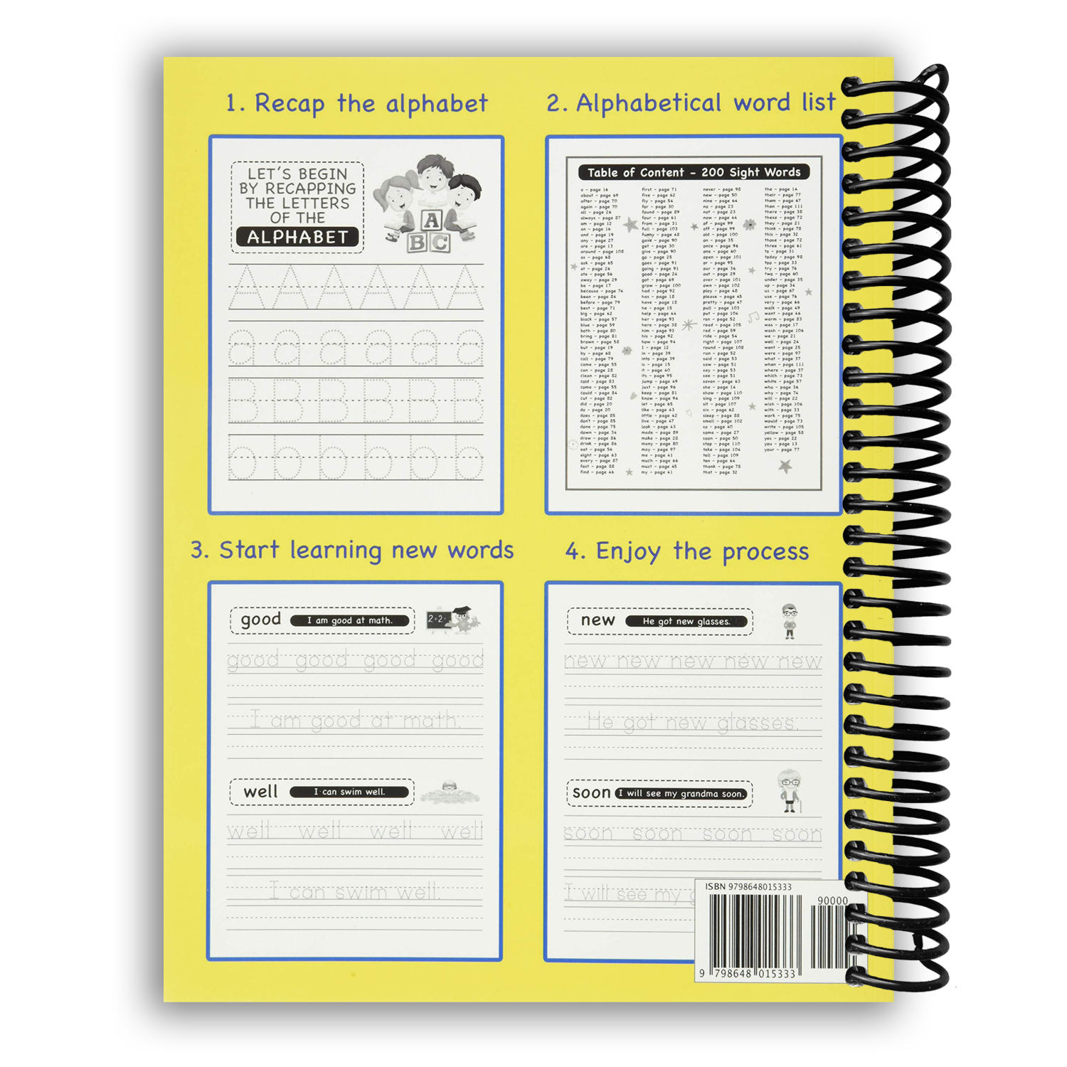 Essential Sight Words Activity Workbook for Young Learners (Spiral Bound) - Korvel