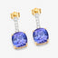 Boucles d'oreilles en tanzanite et diamants blancs de 5,64 carats en or 14K