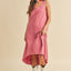 Robe midi à encolure dégagée et ourlet asymétrique pour femmes