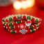 Conjunto de Pulseras de Cerámica Suave con Perlas de Caramelo Navideño