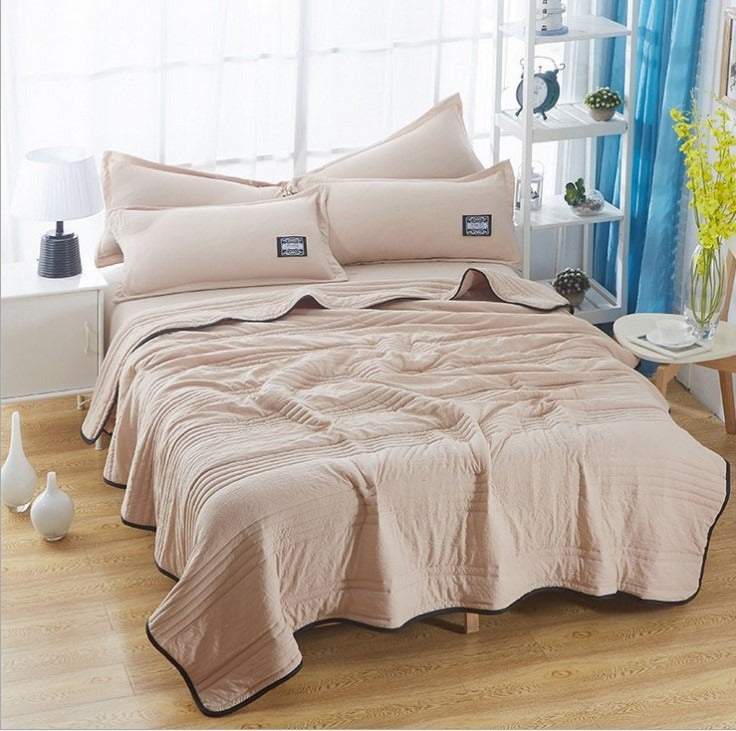 Summer Quilt Air Conditioning Quilt Solid Color Quilted Single and Double Quilt Vacuum Solid Color Summer Cool Quilt - Korvel