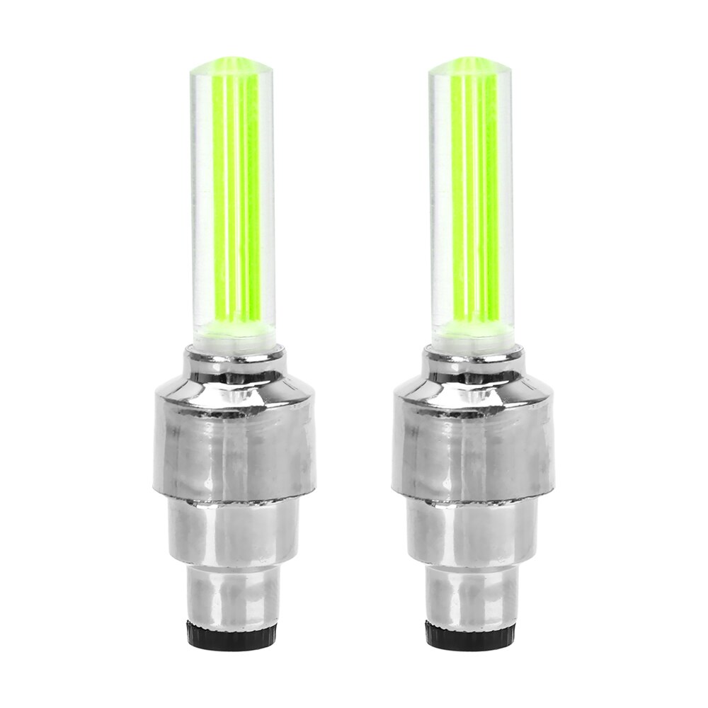 FORAUTO 2PCS Car Wheel LED Light Motocycle Bike Light Tire Valve Cap Decorative Lantern Tire Valve Cap Flash Spoke Neon Lamp - Korvel