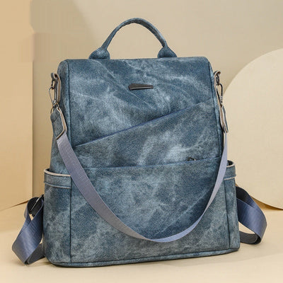 Women's Soft Leather Backpack for Travel and School