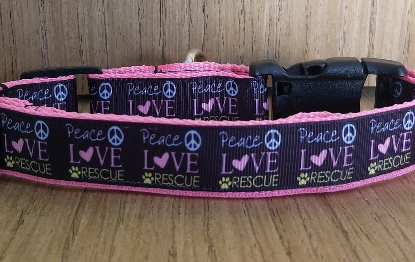 Collier Martingale - Paix Amour et Sauvetage Rose