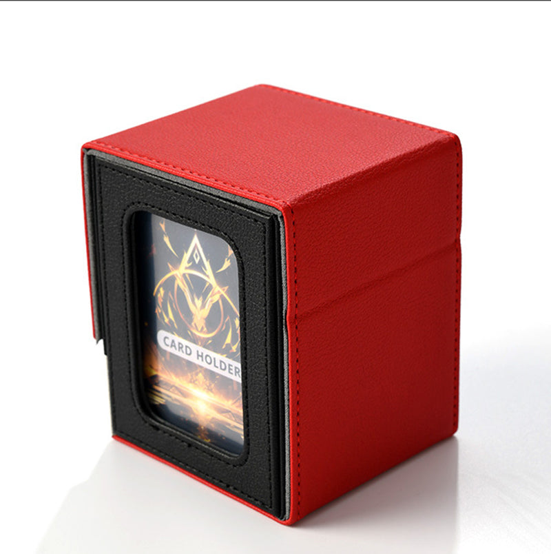 2025 New! Large - capacity Patchwork Windowed Vertical Card Box, 100+ Double - sleeved Cards - Korvel