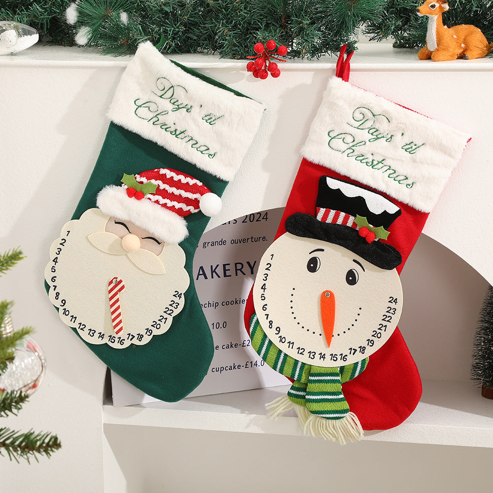 Festive Knitted Christmas Stocking Gift Bag