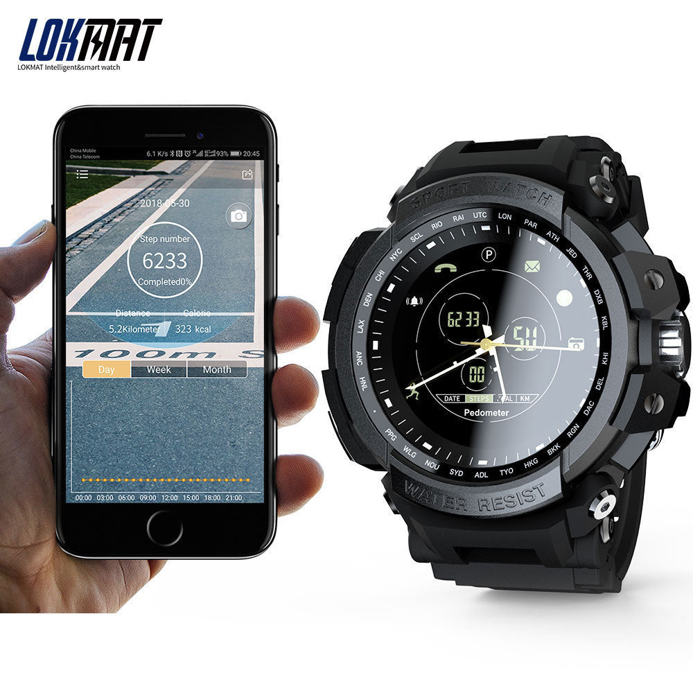 LOKMAT Sport Smart Watch Professional 5ATM Waterproof Bluetooth Call Reminder Digital Men Clock SmartWatch For ios and Android - Korvel