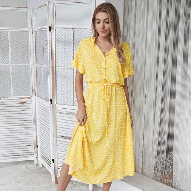 Vestido de Verano Vintage con Lunares para Mujeres