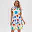 Vestido sin mangas con estampado de puntos encantador para mujeres