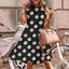 Vestido sin mangas con estampado de puntos encantador para mujeres
