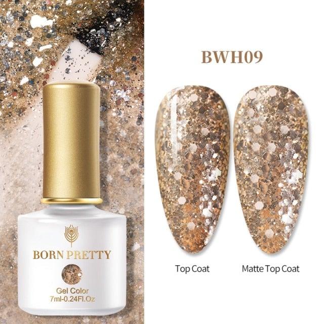 Vernis à ongles en gel pailleté coloré - Design élégant et premium