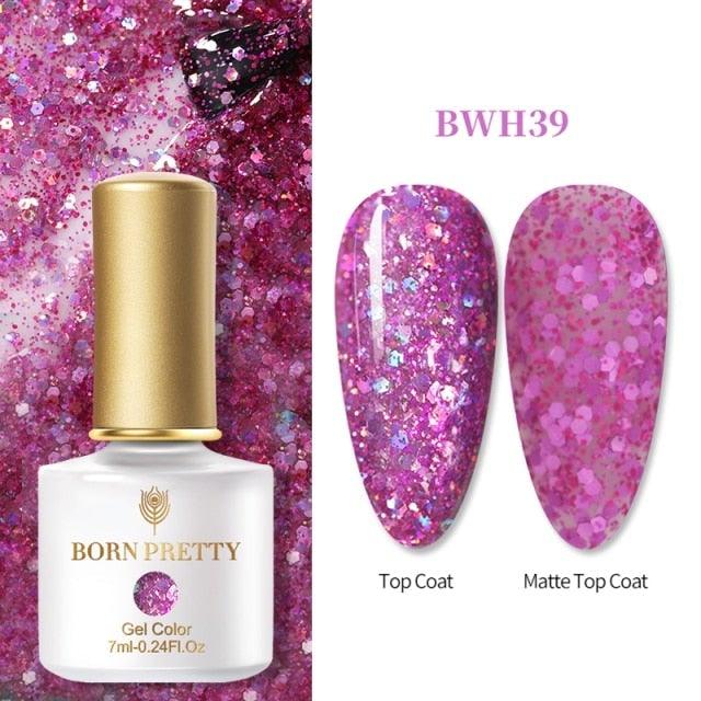 Vernis à ongles en gel pailleté coloré - Design élégant et premium