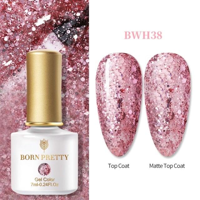 Vernis à ongles en gel pailleté coloré - Design élégant et premium