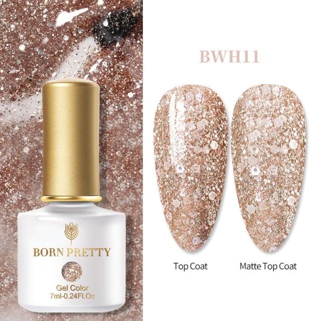 Vernis à ongles en gel pailleté coloré - Design élégant et premium