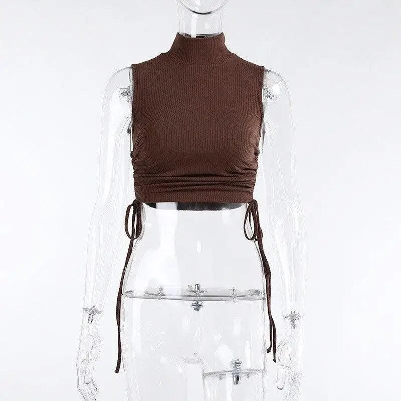 Chic High Neck Crop Tank Top for Women