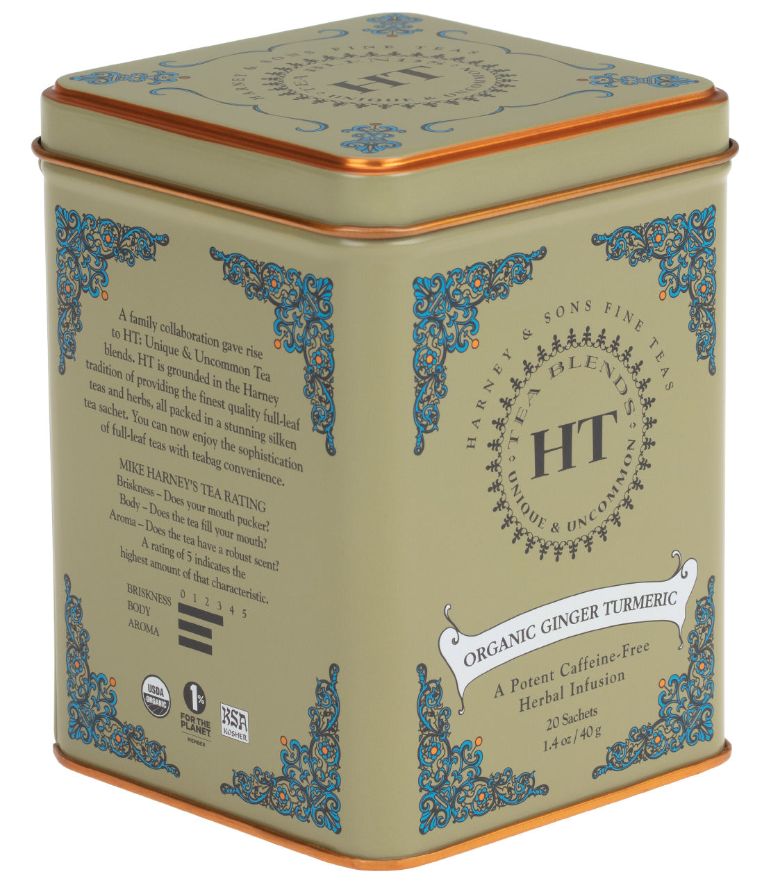 Infusión Orgánica de Jengibre y Cúrcuma - Lata HT de 20 Bolsitas