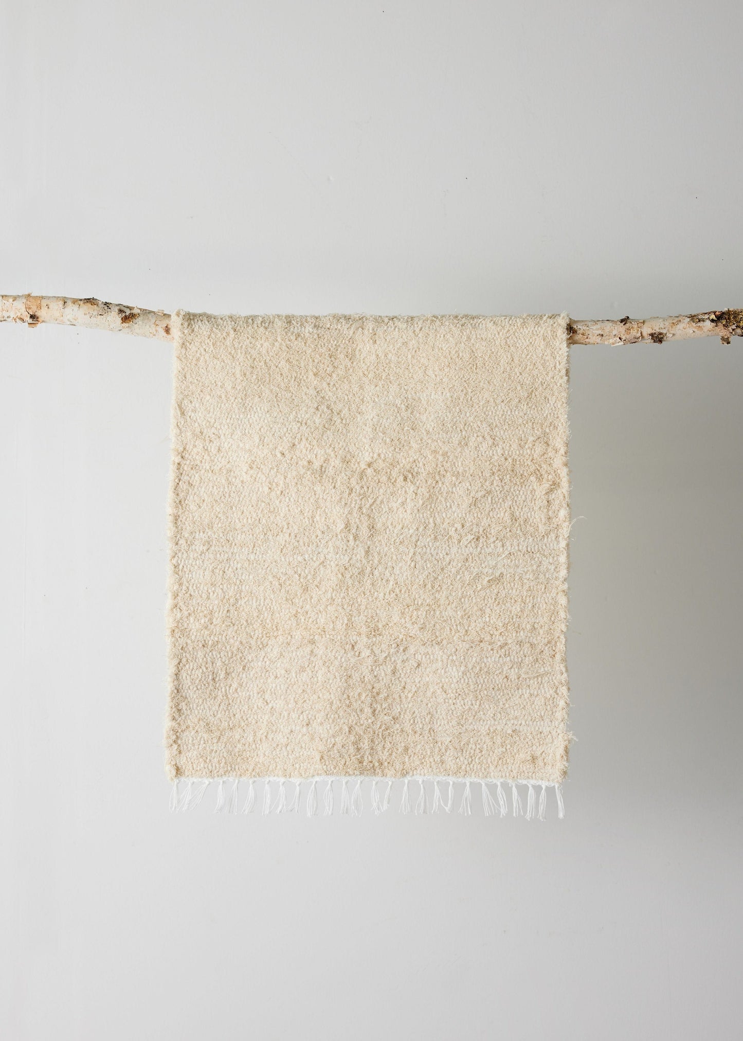 Tapis Shag en Coton Naturel Écru Tabby