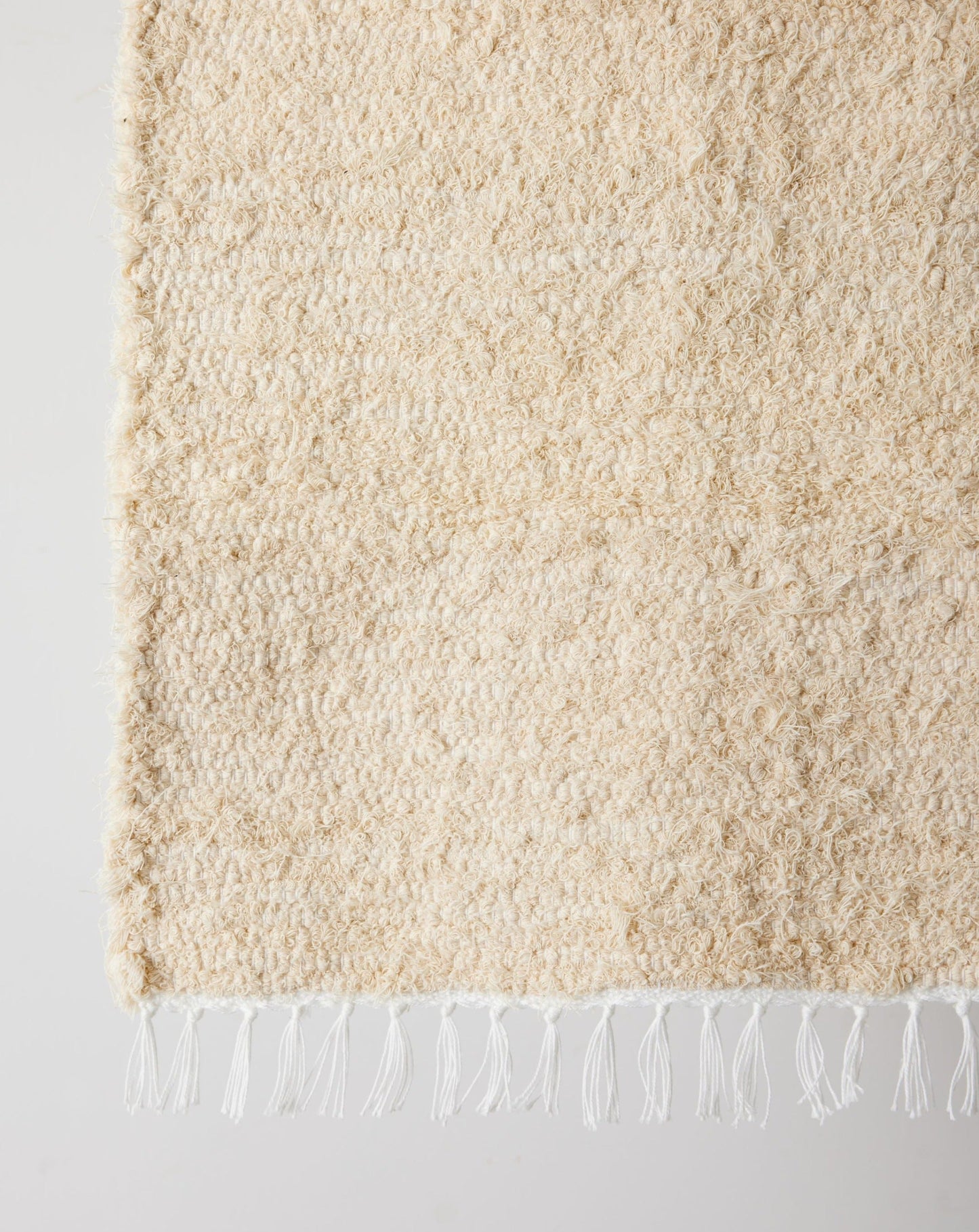 Tapis Shag en Coton Naturel Écru Tabby