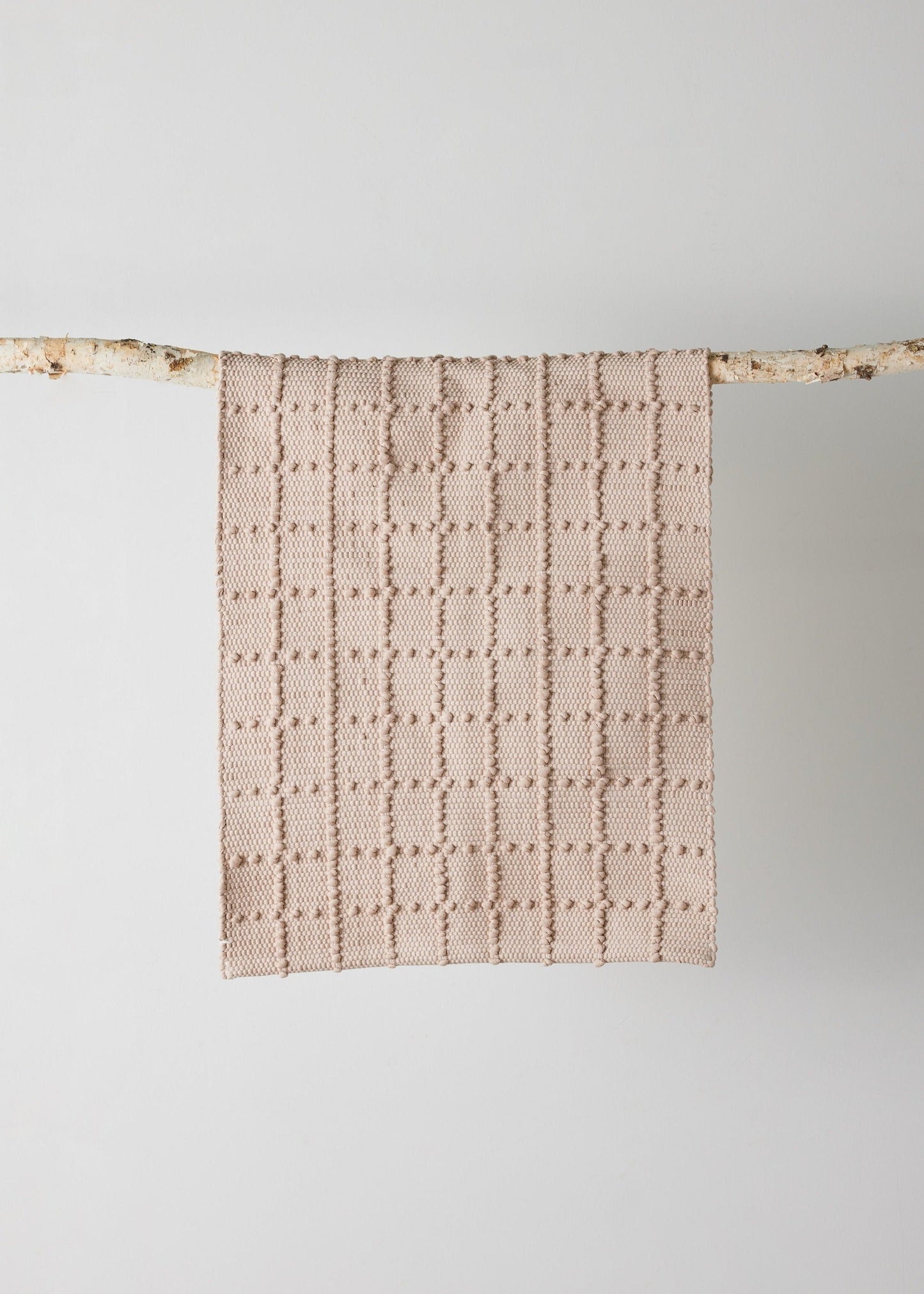 Tapis en coton tissé à la main à carreaux rose blush