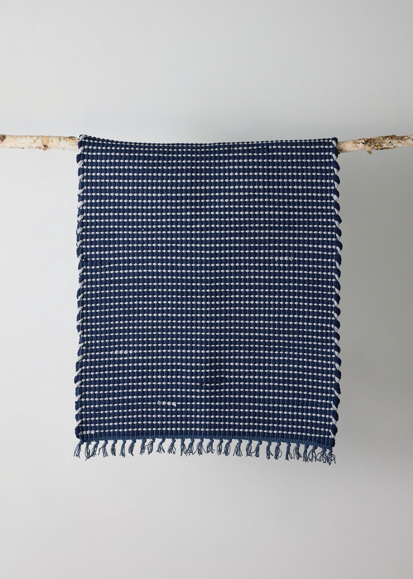 Alfombra de algodón tejida a mano Riverweave azul marino