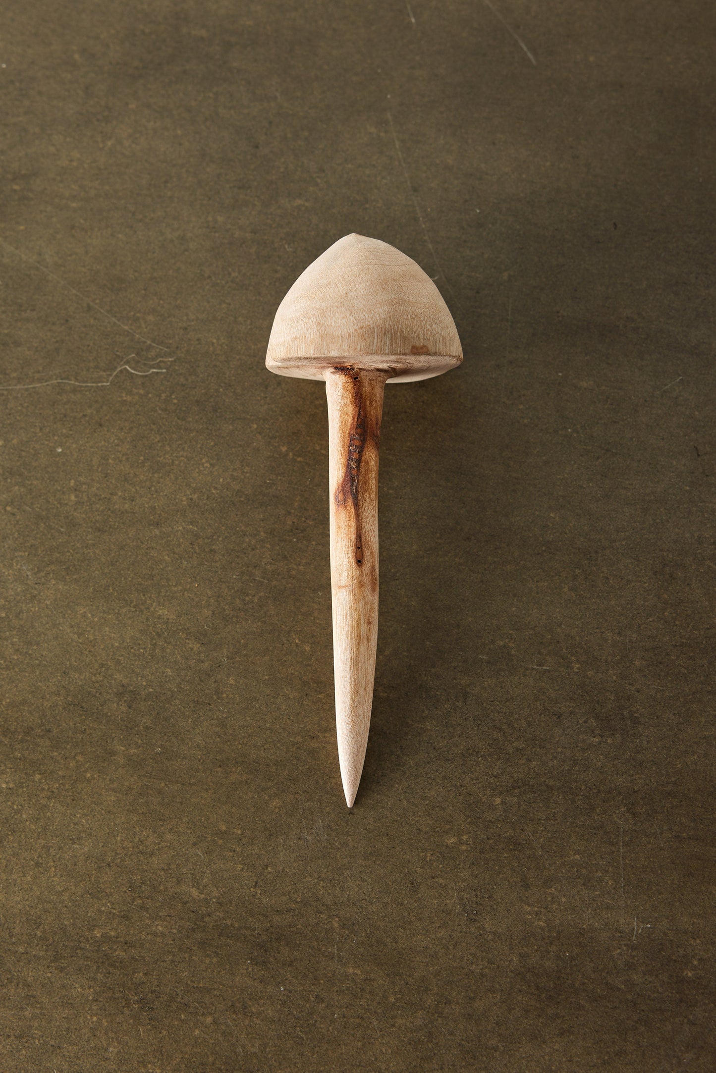Hand-Carved Wooden Mushroom Garden Stick