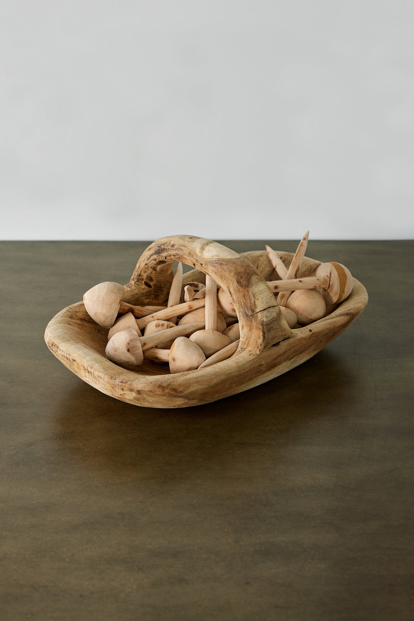 Hand-Carved Wooden Mushroom Garden Stick