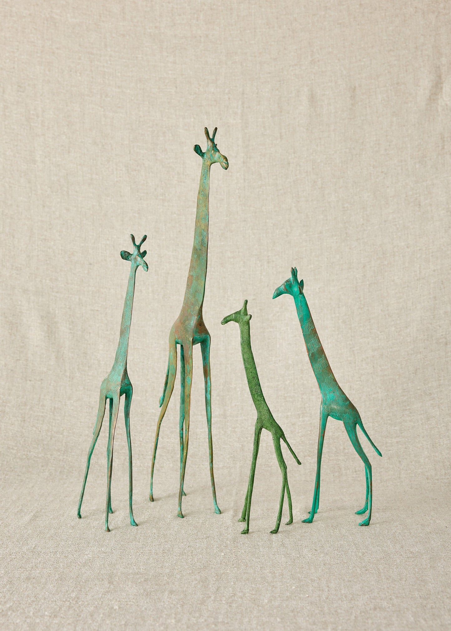 Figurines de girafes en laiton Tuareg