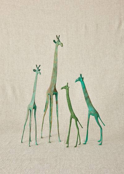 Figurines de girafes en laiton Tuareg