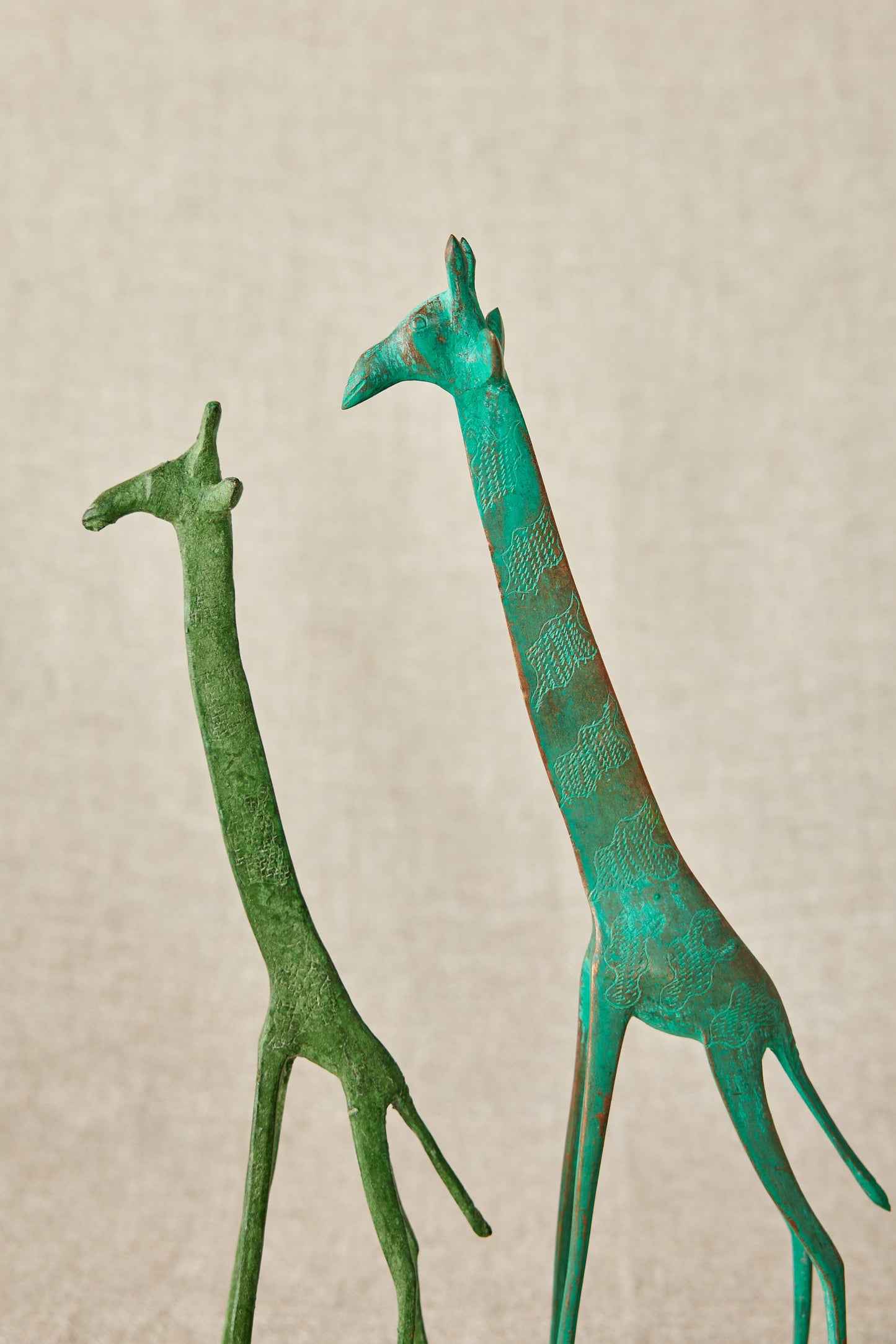 Figurines de girafes en laiton Tuareg