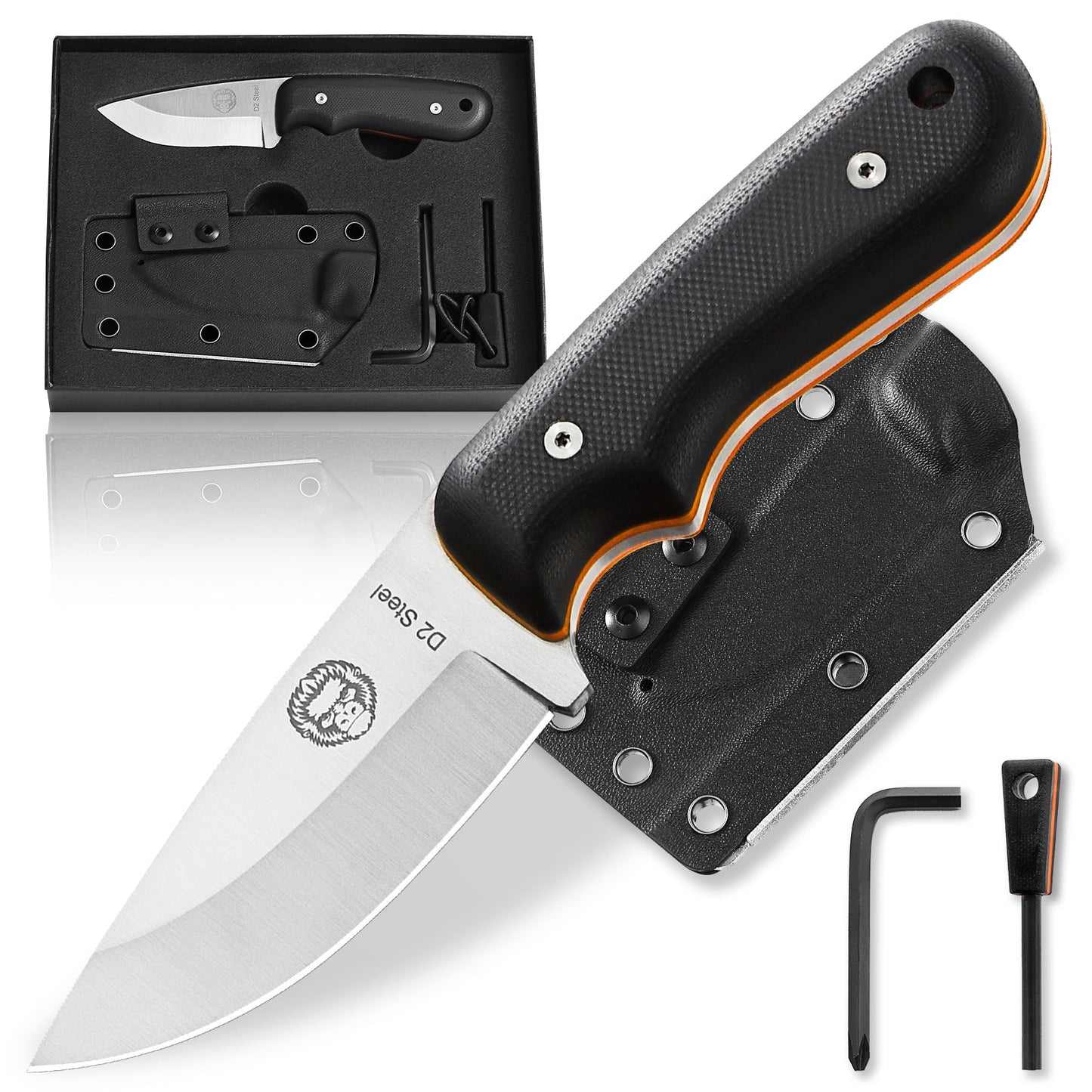 THE REDLINE FULL TANG NECK KNIFE - ULTIMATE SURVIVAL TOOL WITH G10 HANDLE - Korvel