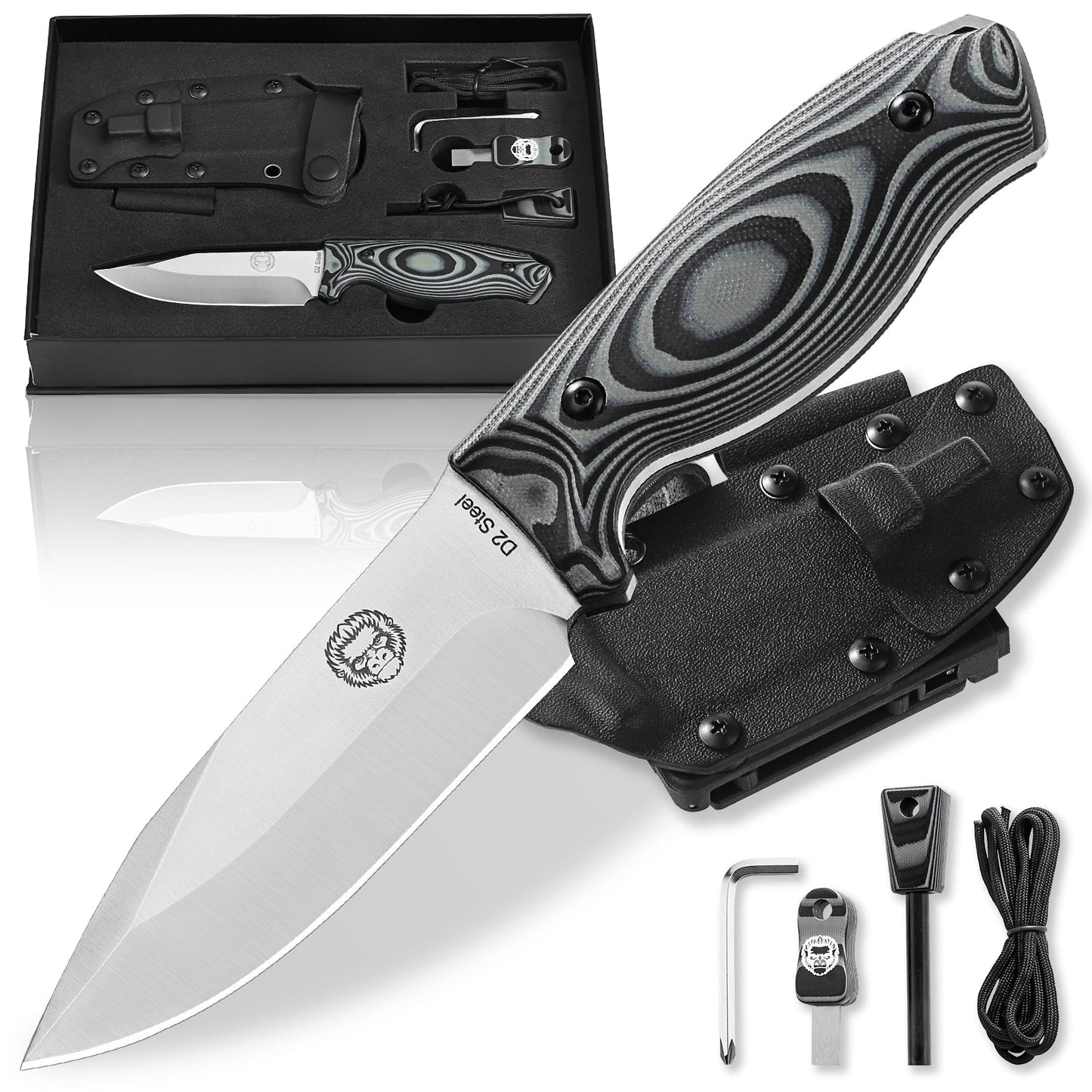 The Ultimate Silverback D2 Full Tang Survival Knife Set - Korvel