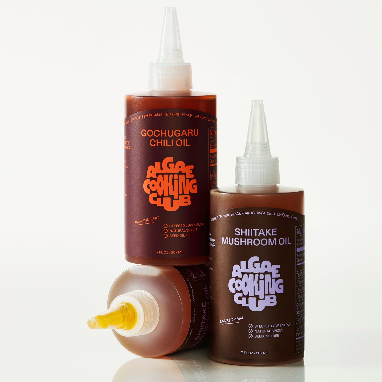 Duo d'huiles infusées - Piment Gochugaru et Champignon Shiitake