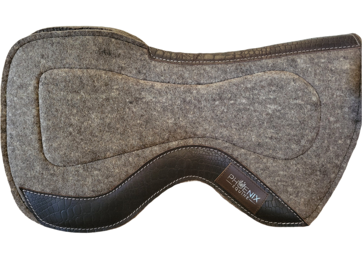Phoenix Contact Gel Saddle Pad - Grey with Brown Faux Croc - Korvel