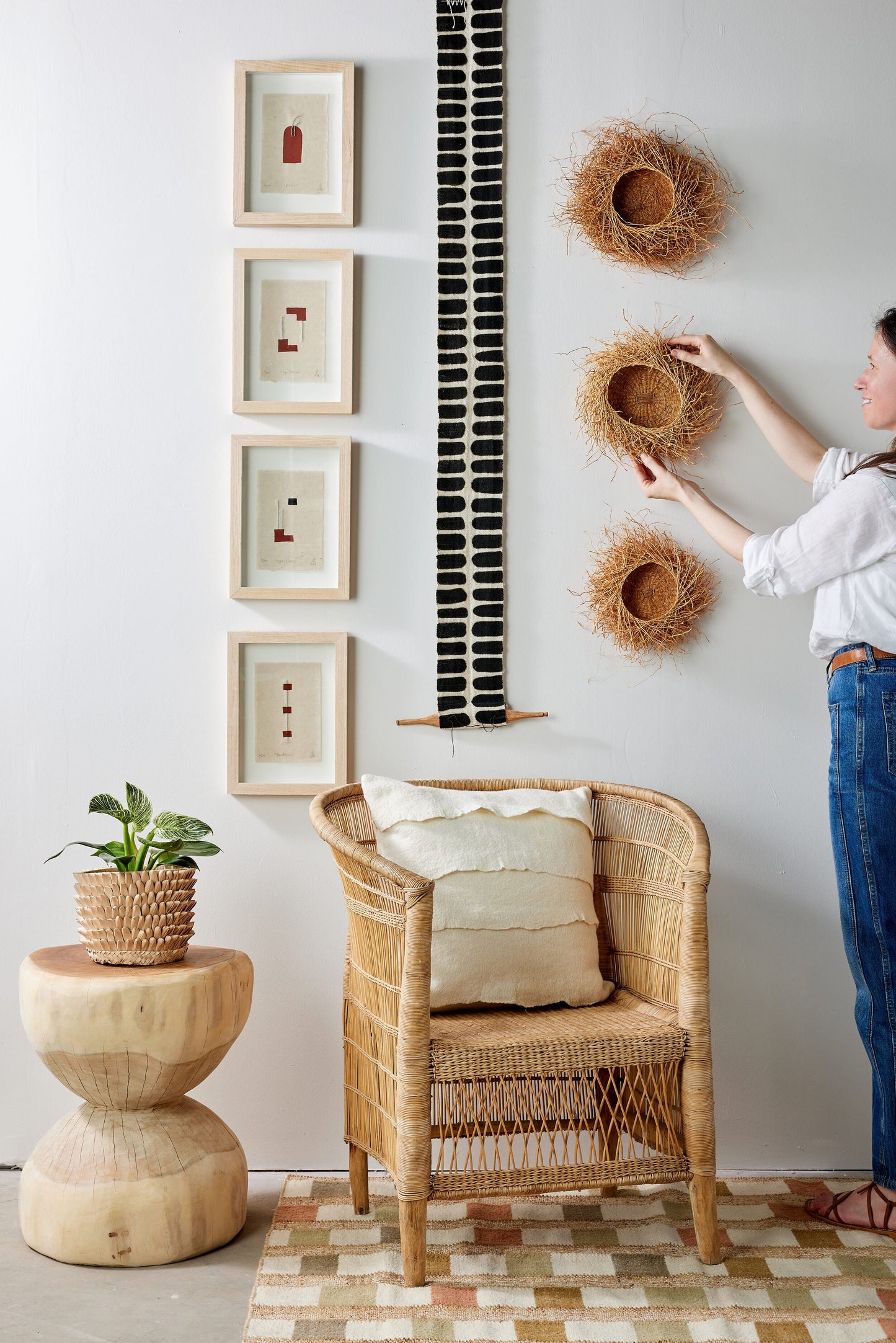 Handwoven Vetiver Nest Basket