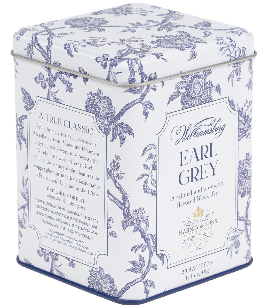 Williamsburg Earl Grey Tea, Tin of 20 Sachets