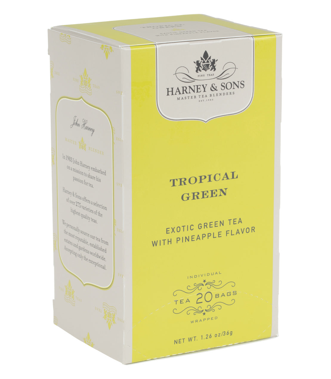 Thé Vert Tropical, Boîte de 20 Sachets de Thé Premium