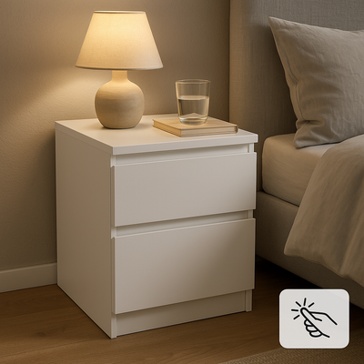 HideBox Bedside Table 2.0 - Modern Design with Hidden Storage