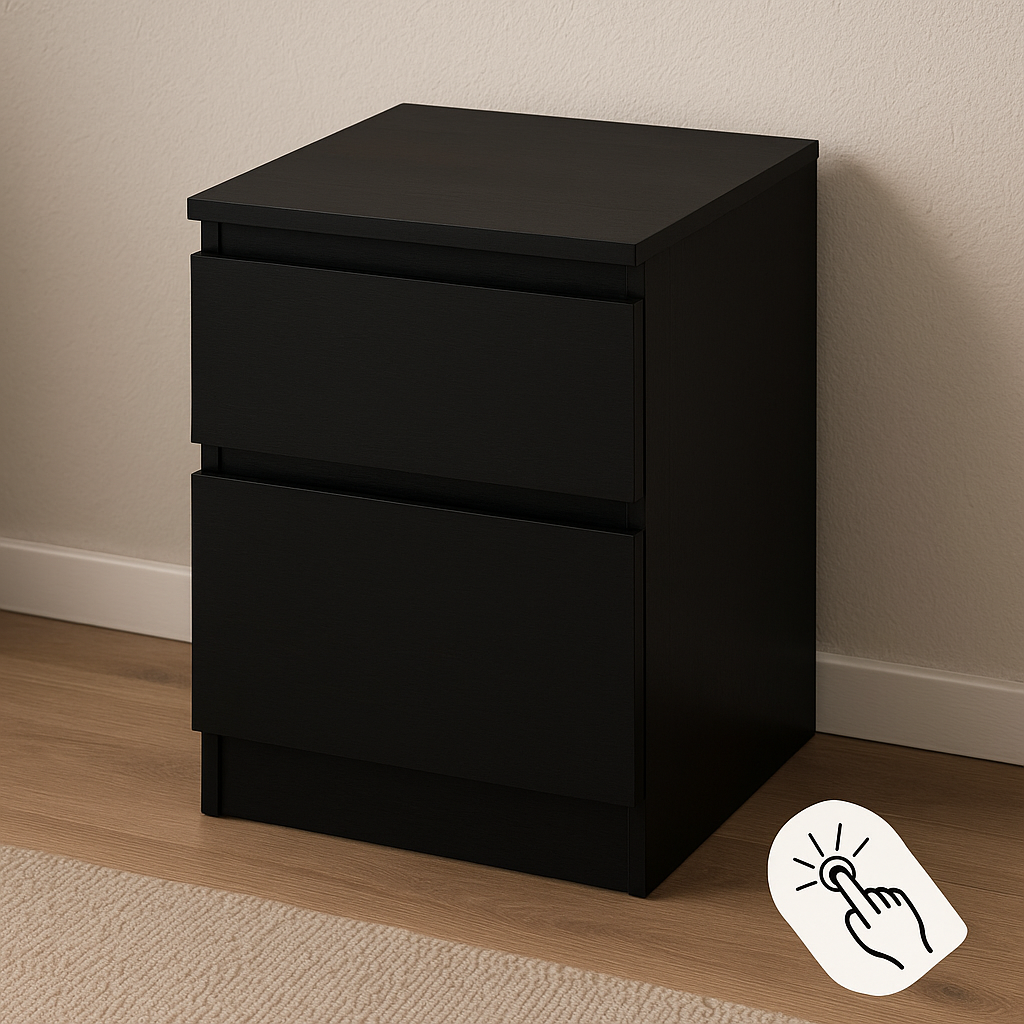 Table de chevet HideBox 2.0 - Design moderne avec rangement caché